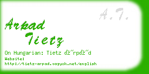 arpad tietz business card